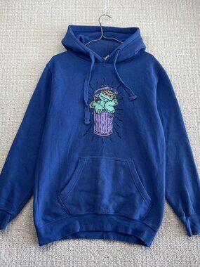 Y2K NEFF x Sesame Street Oscar the Grouch Pullover Hoodie Sz S 50th Anniversary
